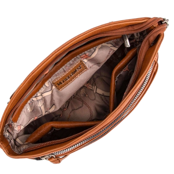 Montana West Vegan Leather Crossbody Bag With Multi Compartments + CCW Pocket - Picture 3 of 5